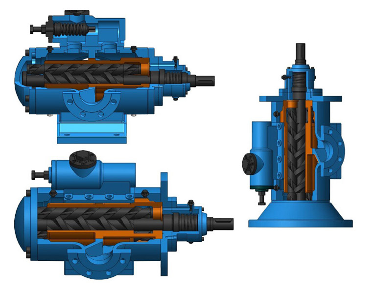 三螺杆泵内(nèi)部結構圖
